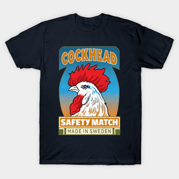 Cockhead Retro Matchbox Label #1 T-Shirt by Peadro